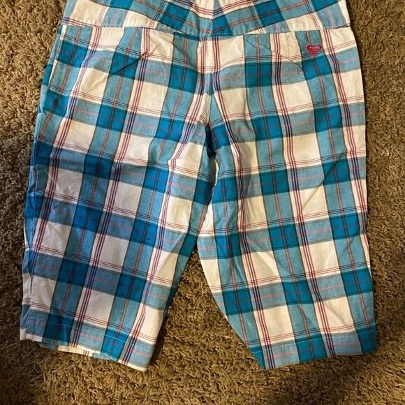 Roxy blue plaid shorts size 3 - Picture 2 of 3